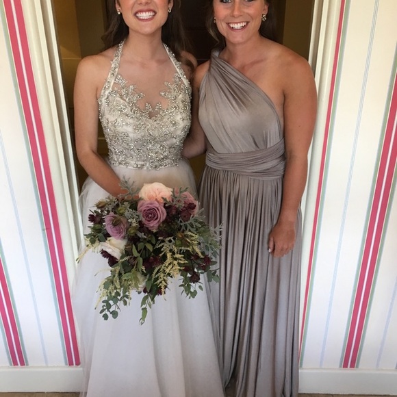 Eliza and Ethan Wrap Dress Champagne - Picture 3 of 3